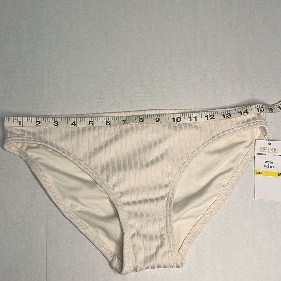 MICHAEL MICHAEL KORS RIBBED CREAM/BEIGE BIKINI MEDIUM - Picture 13 of 16